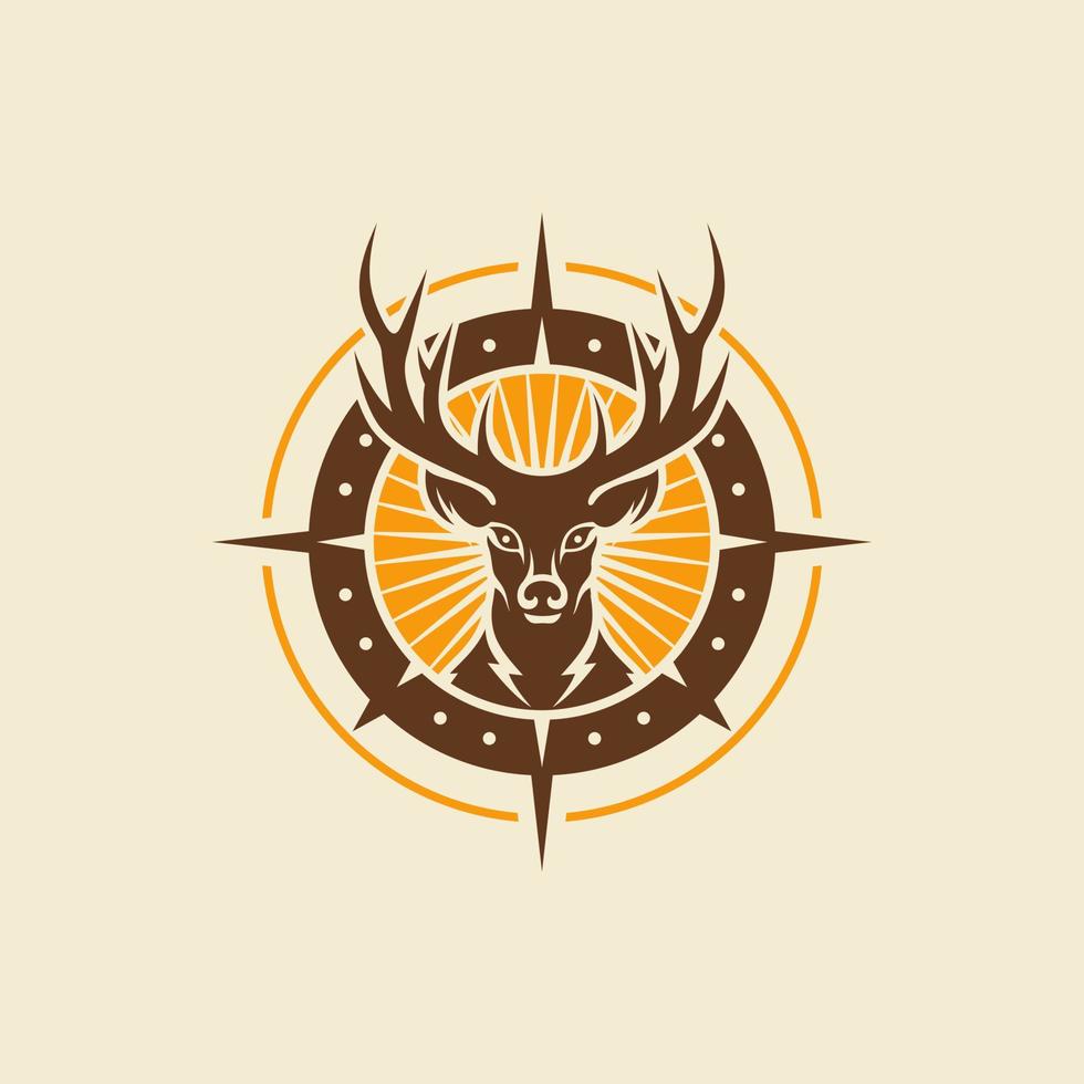 vintage hertenjager logo ontwerp illustratie vector