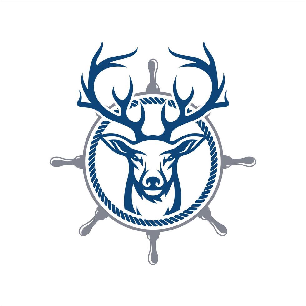 vintage hertenjager logo ontwerpsjabloon vector