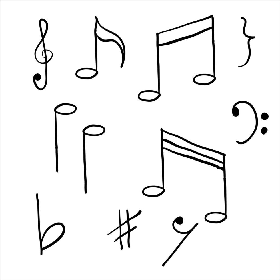 handgetekende muzieknoot element doodle vector