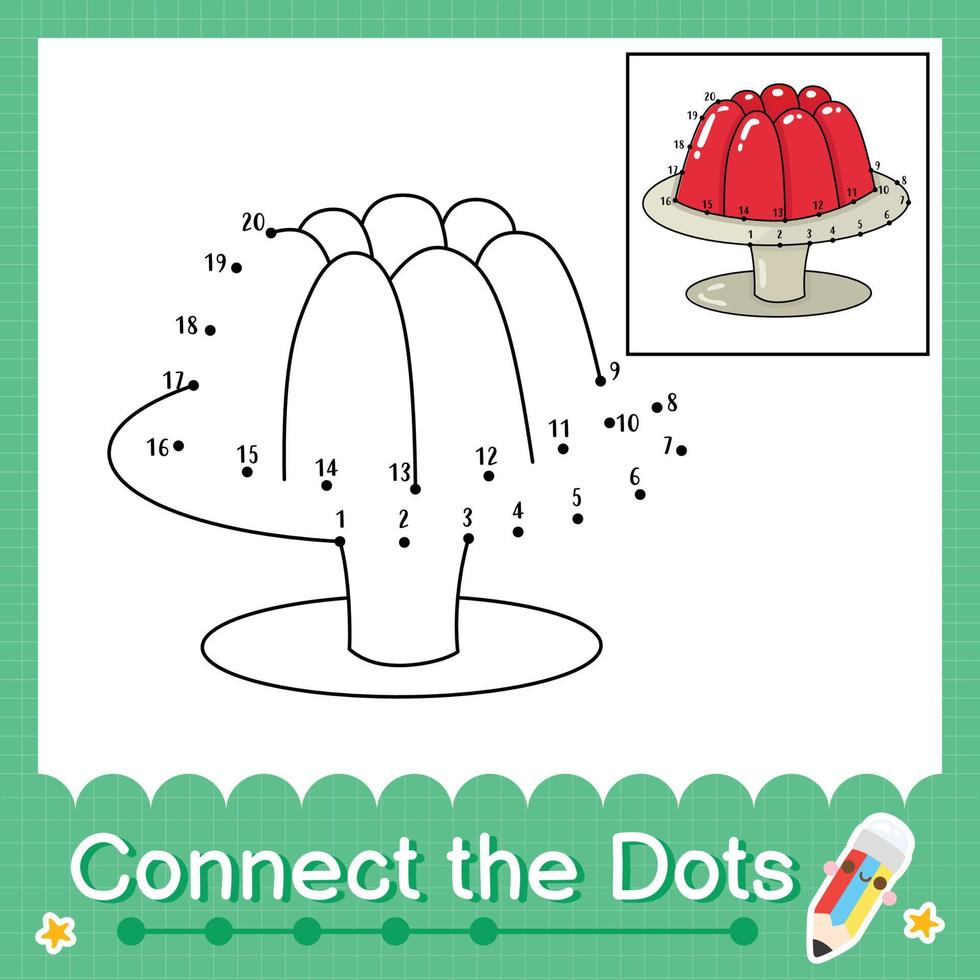 verbind de stippen tellende getallen 1 tot 20 puzzelwerkblad met gelei vector