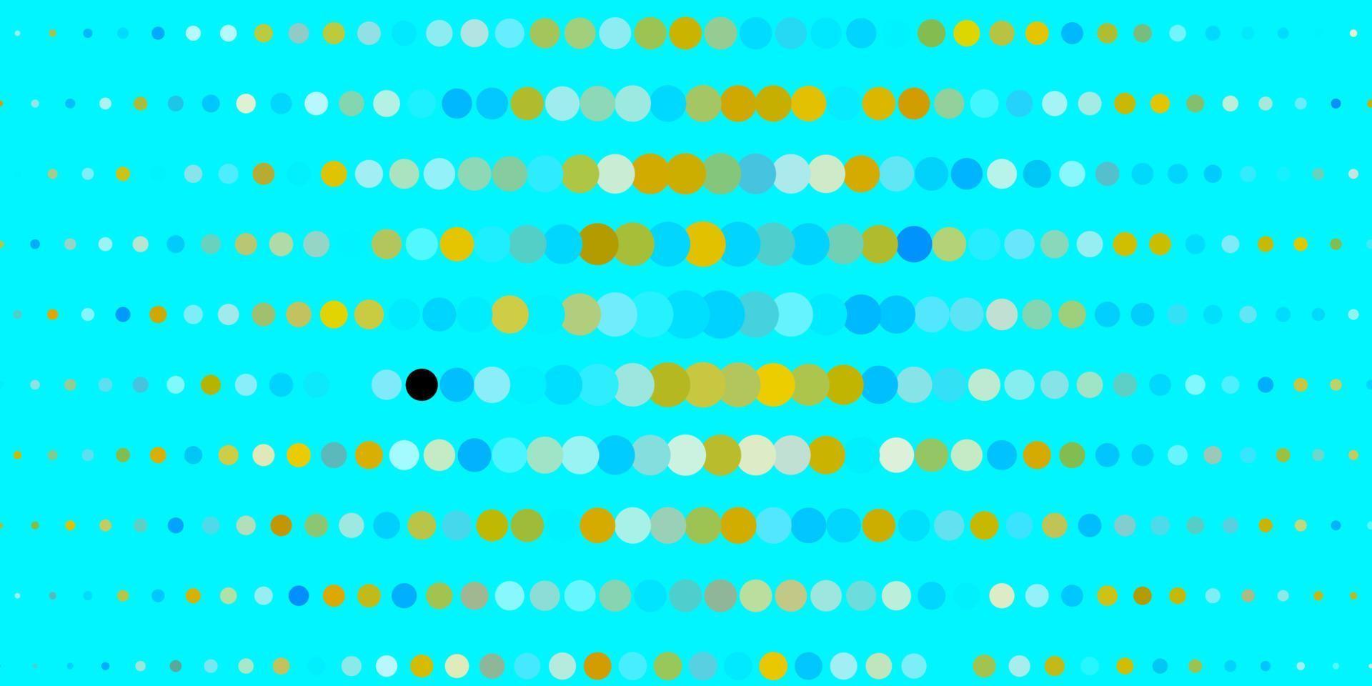 lichtblauw, geel vectorpatroon met cirkels. vector