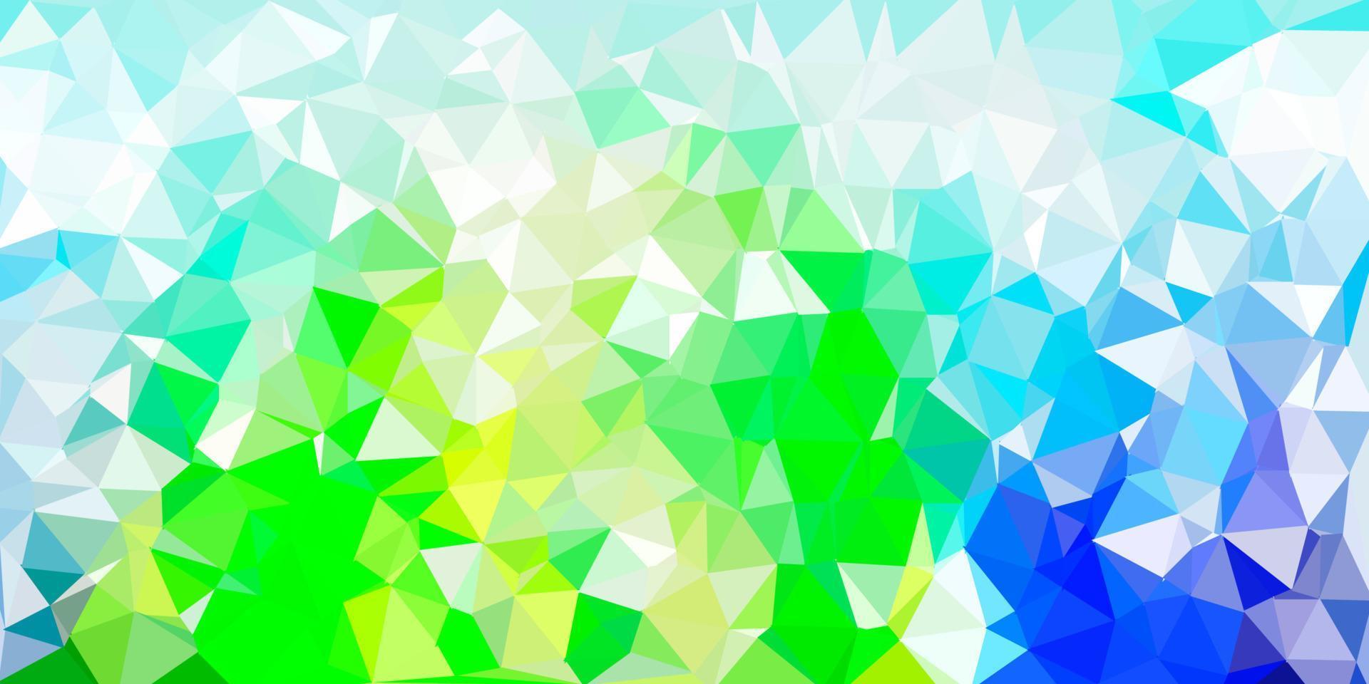 lichtblauw, groen vector poly driehoeksjabloon.