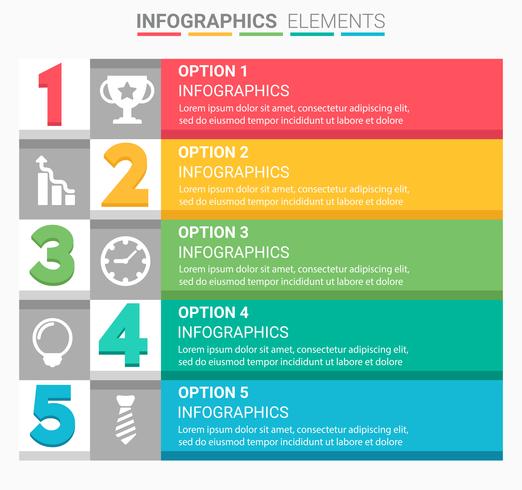 INFOGRAFIE Eén tot vijf vector