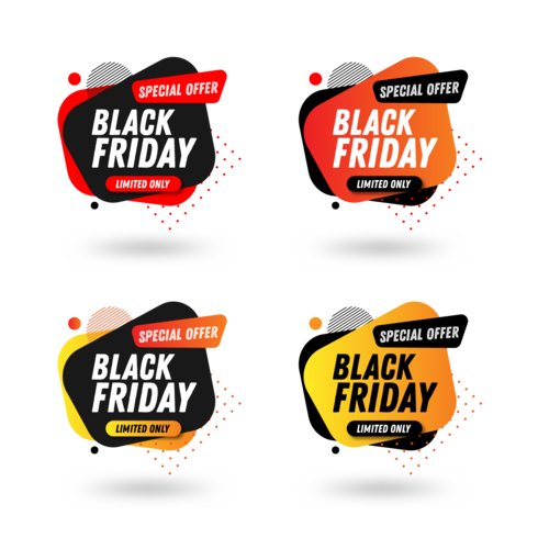 Black Friday verkoop banner pack ontwerpsjabloon vector