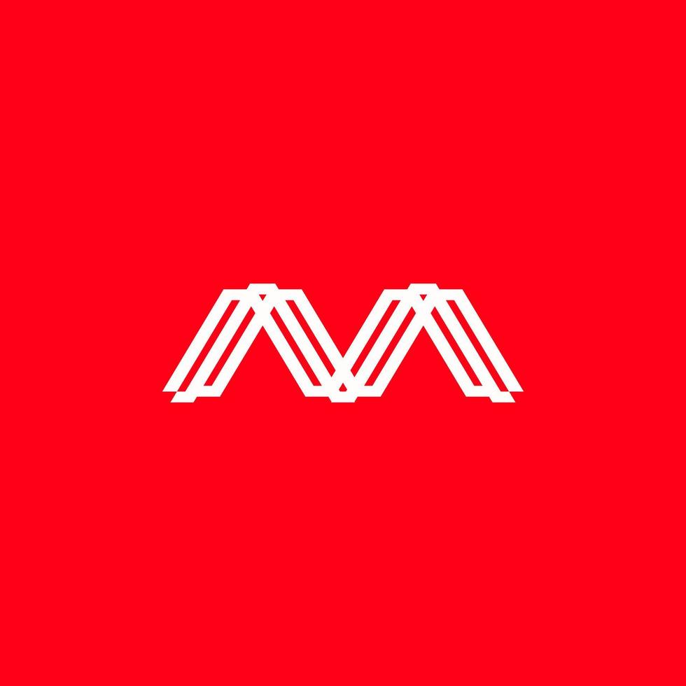 letter m plat eenvoudig tech modern logo vector