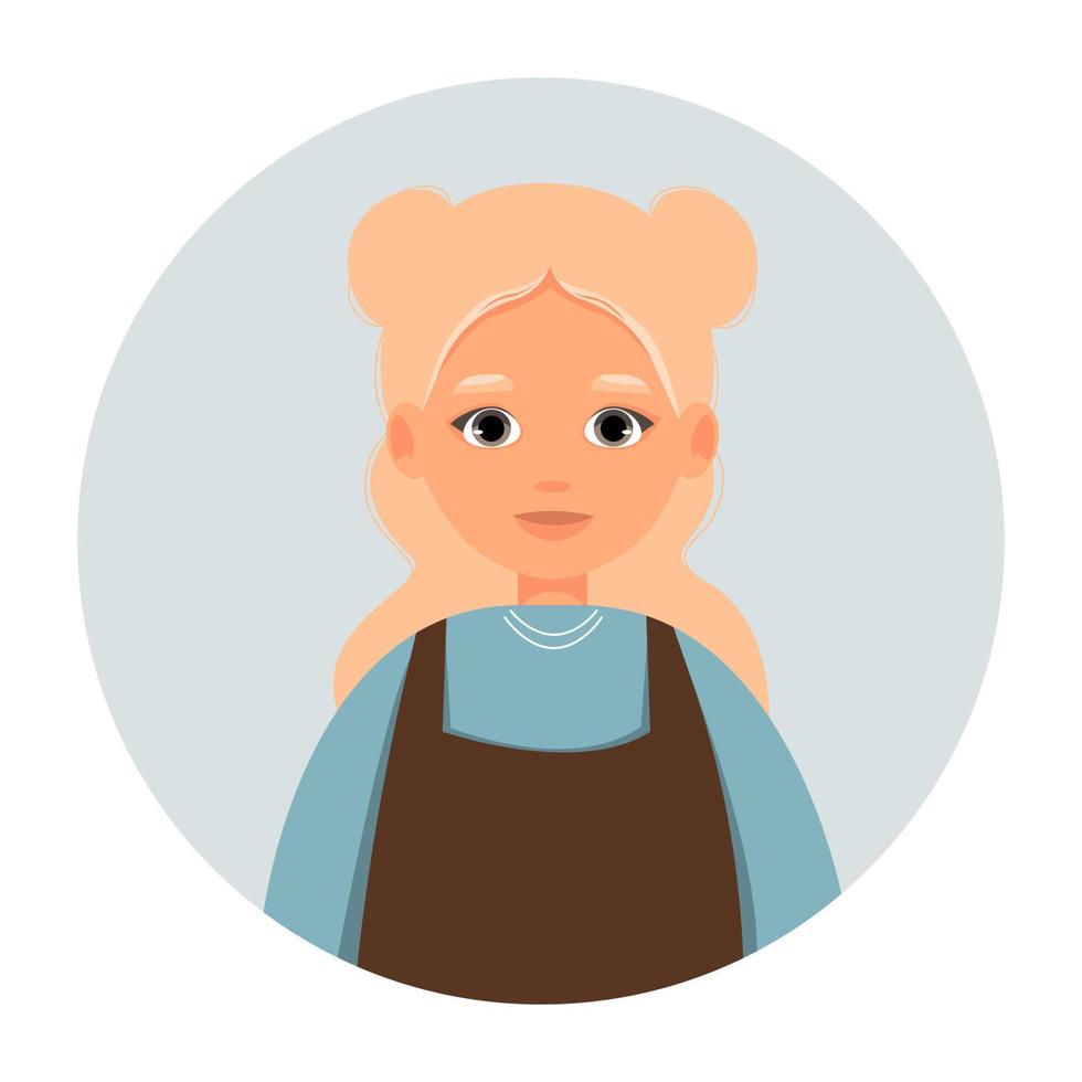 portret van blanke vrouw. avatar van vrouwelijke persoon. vector icoon van volwassene in vlakke stijl. hoofdschot.