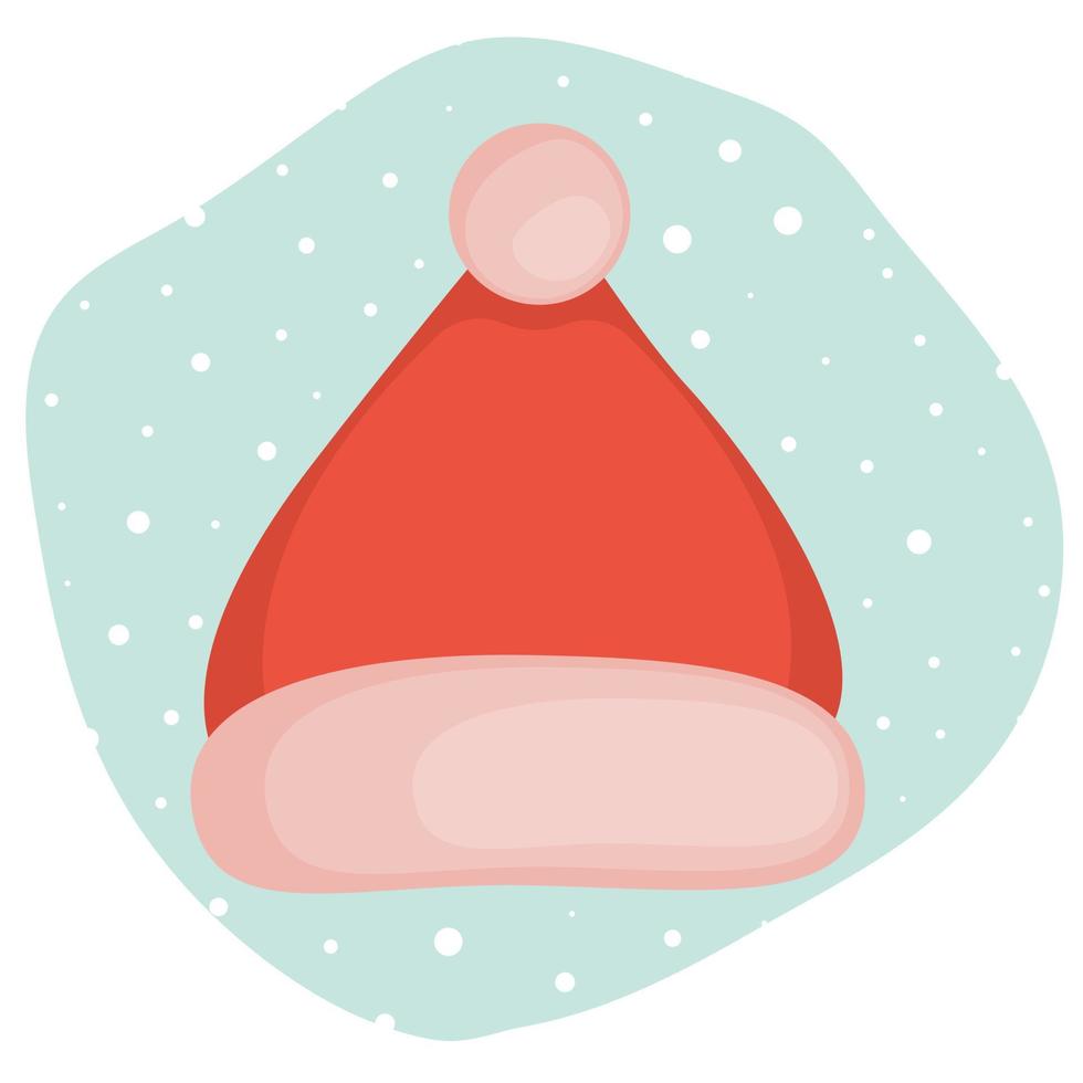 icoon van de rode hoed van de kerstman. kerst vectorillustratie in vlakke stijl. vector