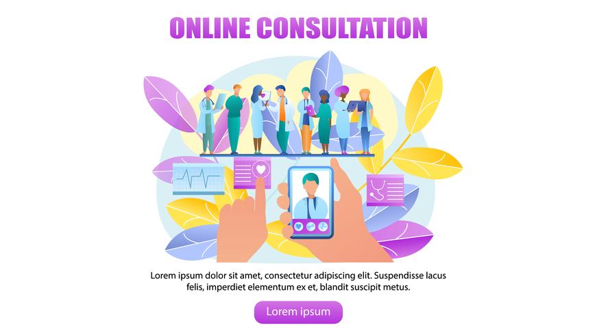 Online consult arts vector
