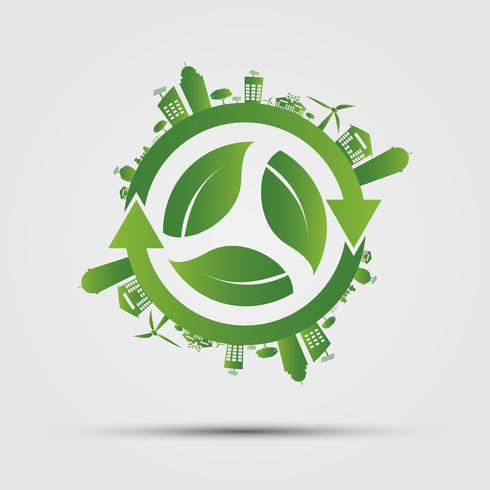 Ecologie concept. Red de wereld. vector