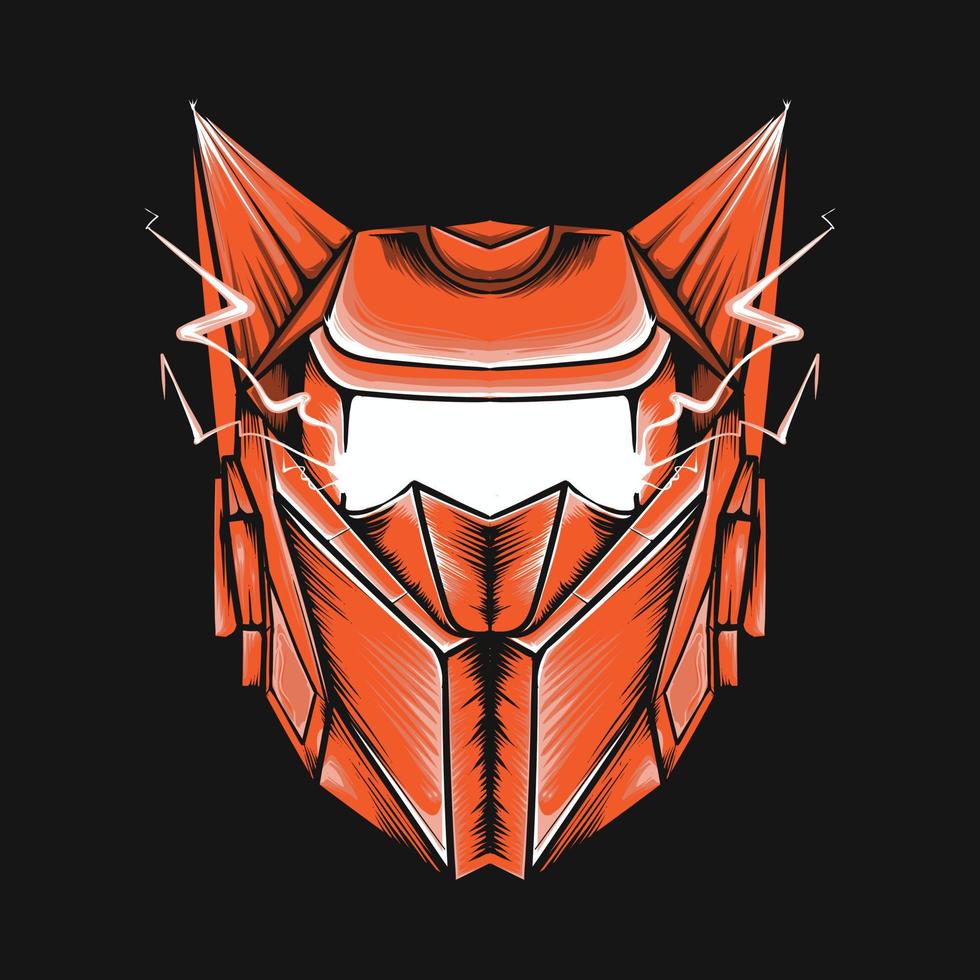 futuristische mecha-robotillustratie voor t-shirtontwerp en print vector