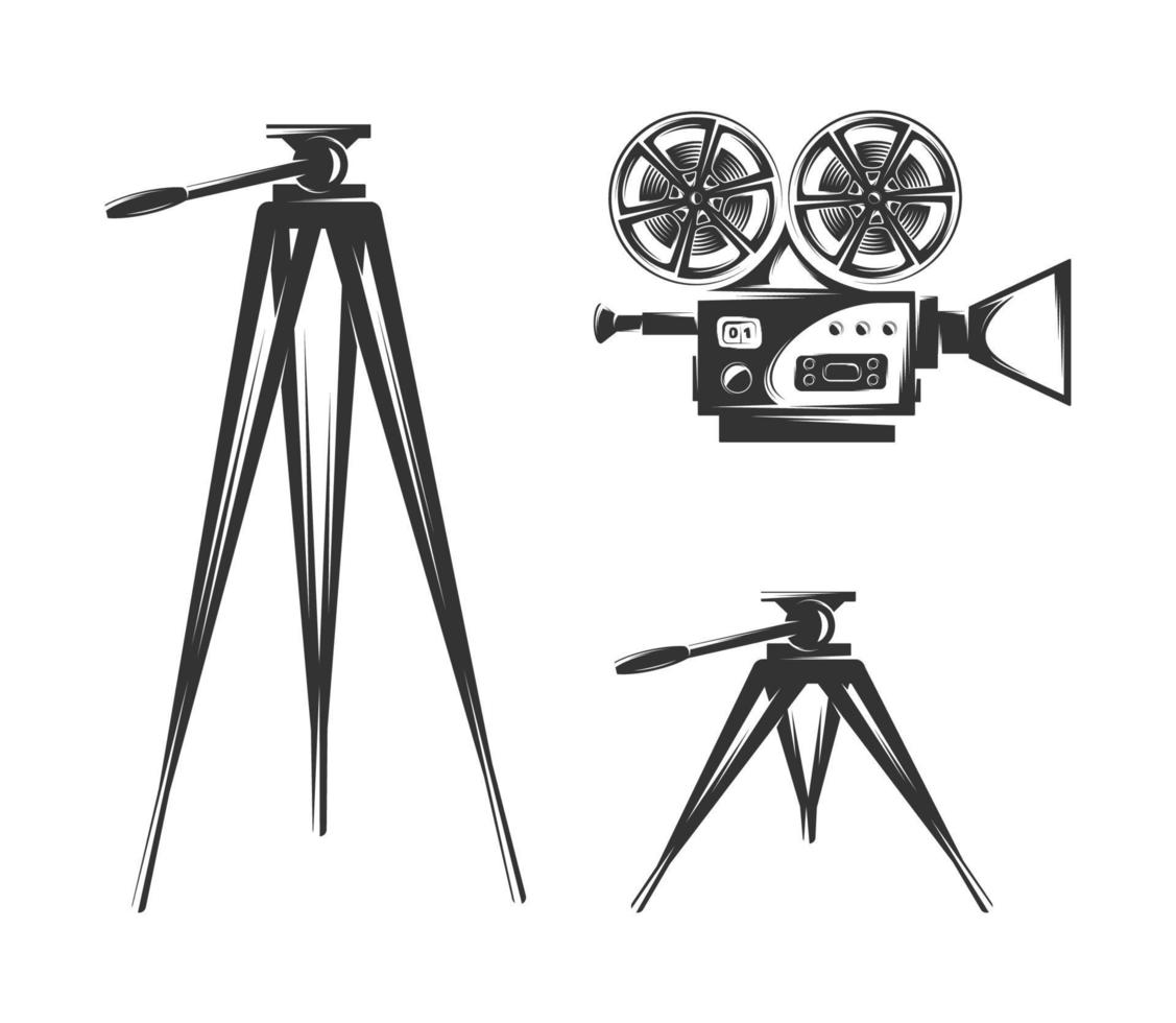bioscoop camera geïsoleerd op witte achtergrond vector