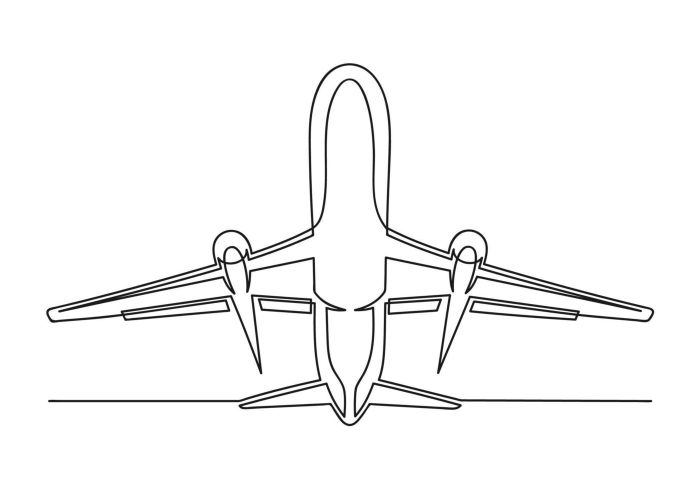 doorlopende tekening van één lijn van een vliegtuig vector