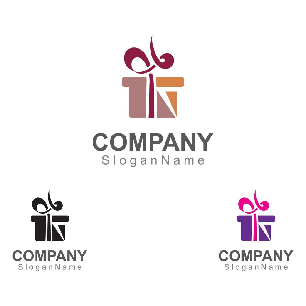 geschenkdoos verrassing logo ontwerp vector sjabloon afbeelding kunst concept