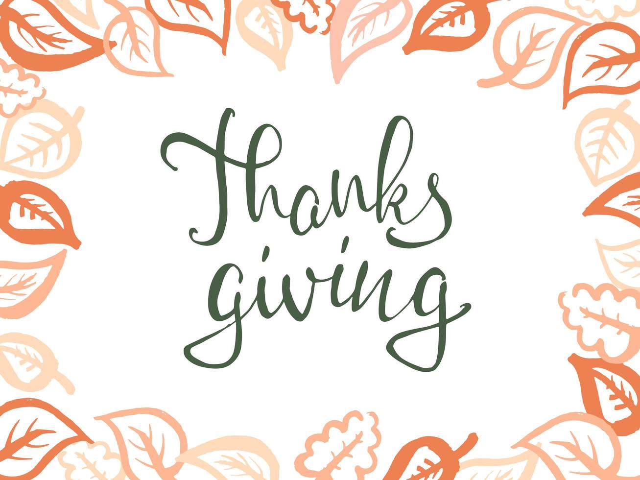 handgetekende happy thanksgiving typografie. kalligrafie belettering vector