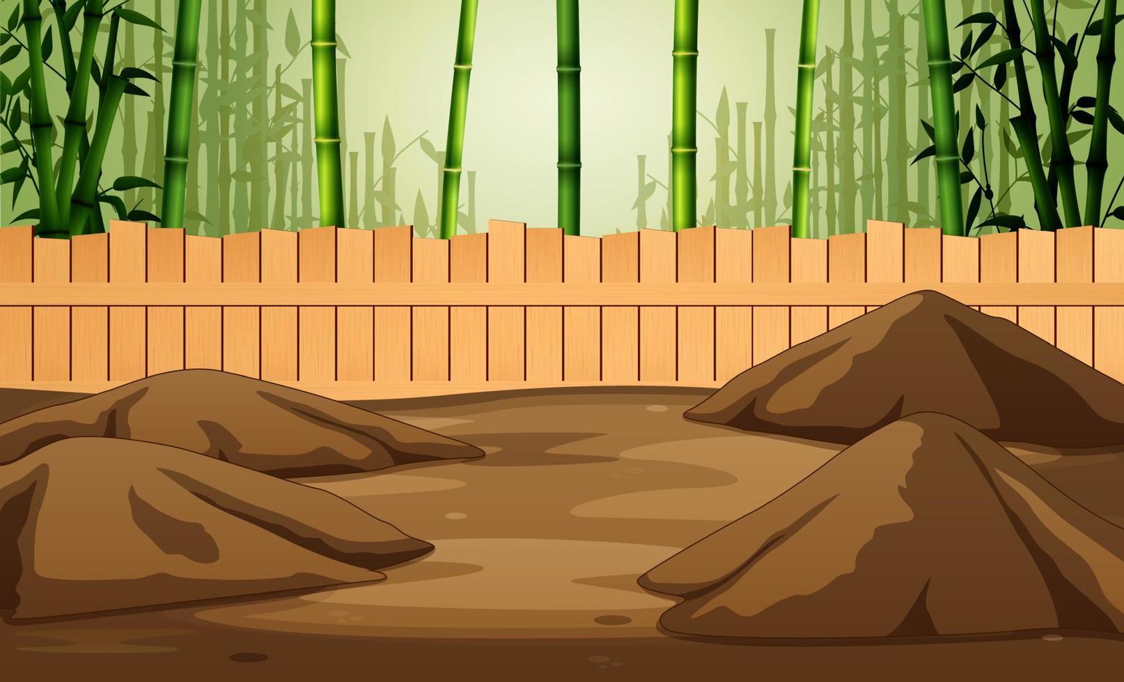 achtergrond van de boerderijkooi in bamboebosillustratie vector