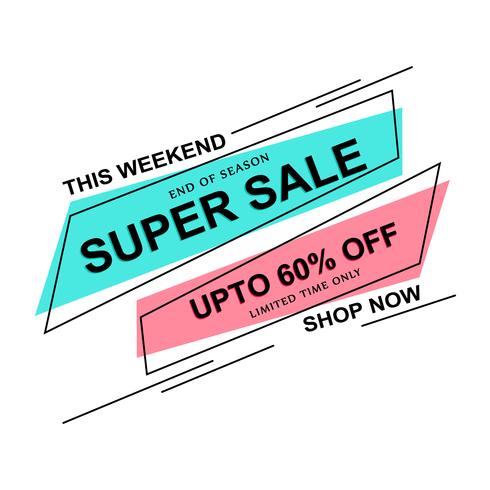 Kleurrijke Super Sale-sjabloon vector