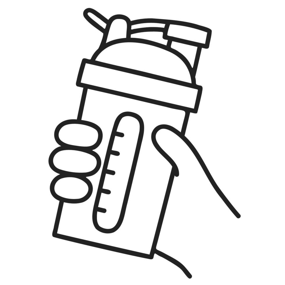 eiwitshake .eten en drinken doodles. vector