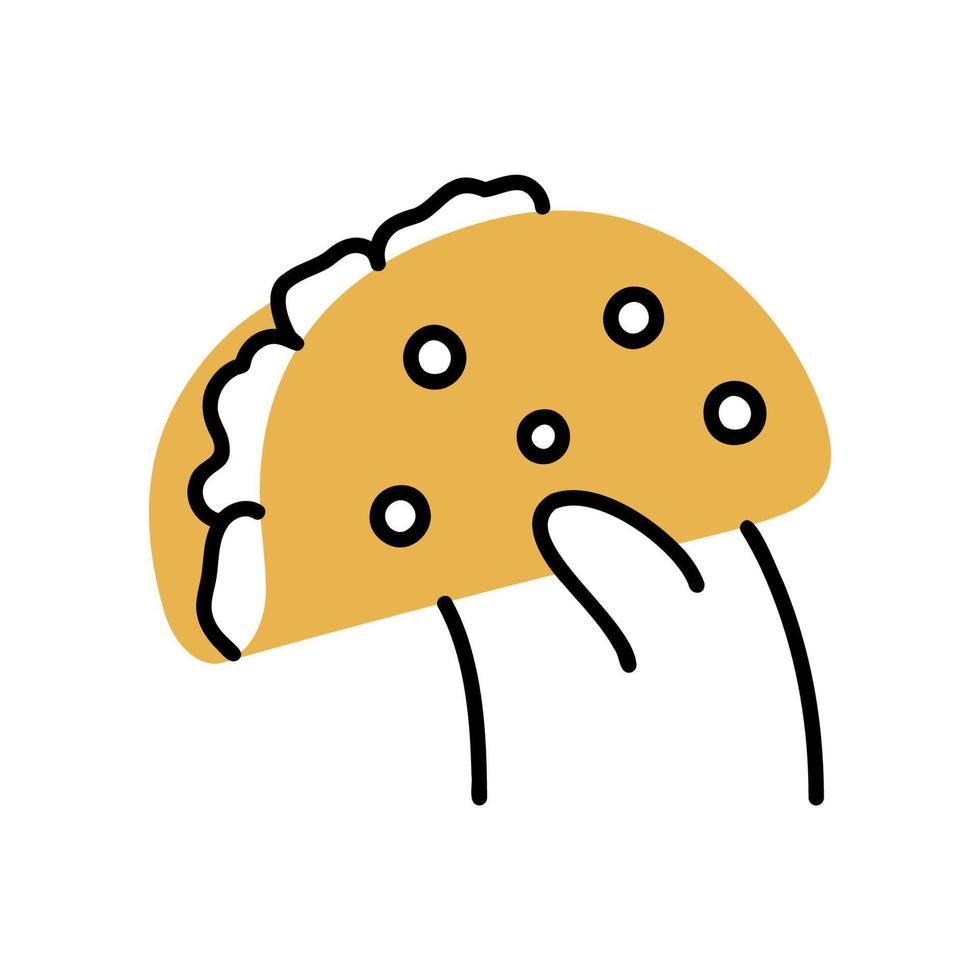 taco. eten en drinken doodles. vector