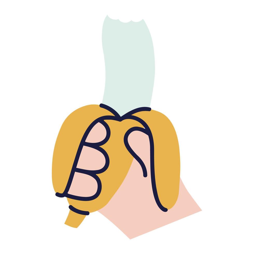 banaan .eten en drinken doodles. vector