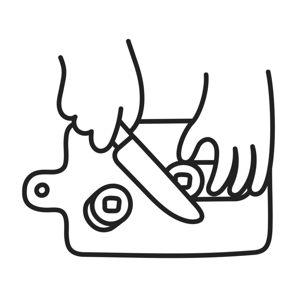 sushi. hand getrokken doodle koken pictogram. vector