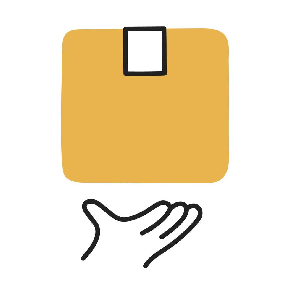 zorg. hand getrokken doodle winkelen pictogram. vector