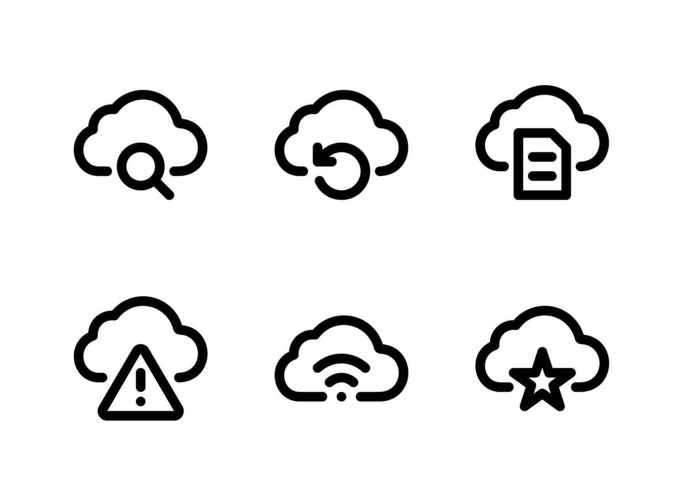 eenvoudige set van cloud computing-gerelateerde vector lijn iconen. bevat pictogrammen als zoeken, vernieuwen, documenteren en meer.