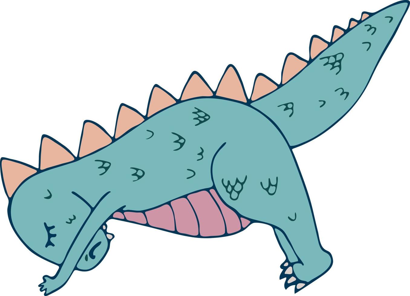 dinosaurus in yoga asana's, met de hand getekende vectorillustratie vector