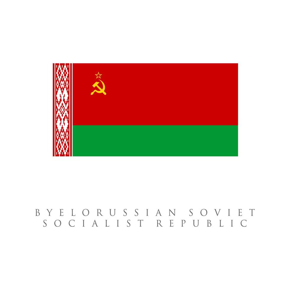 Vlag van de Wit-Russische Sovjet-socialistische republiek. geïsoleerd op witte achtergrond vector