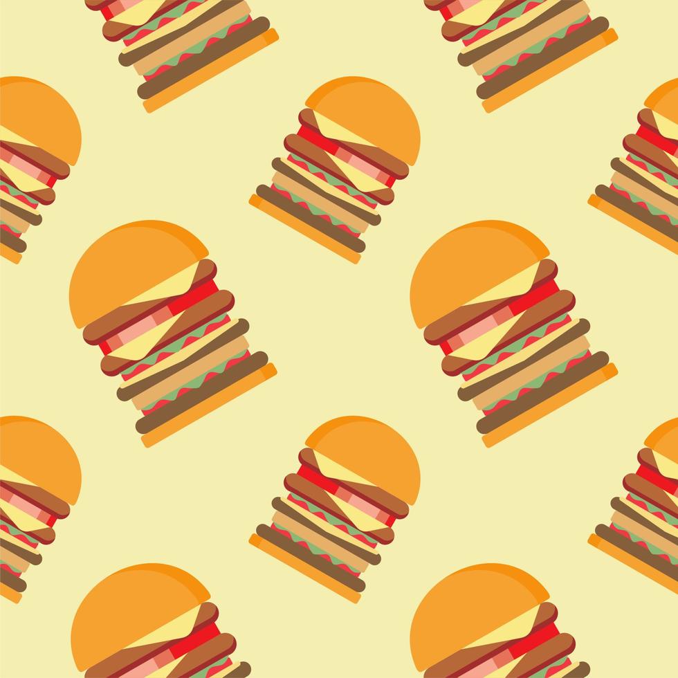 hamburger naadloos patroon. hamburger platte ontwerp vectorillustratie vector