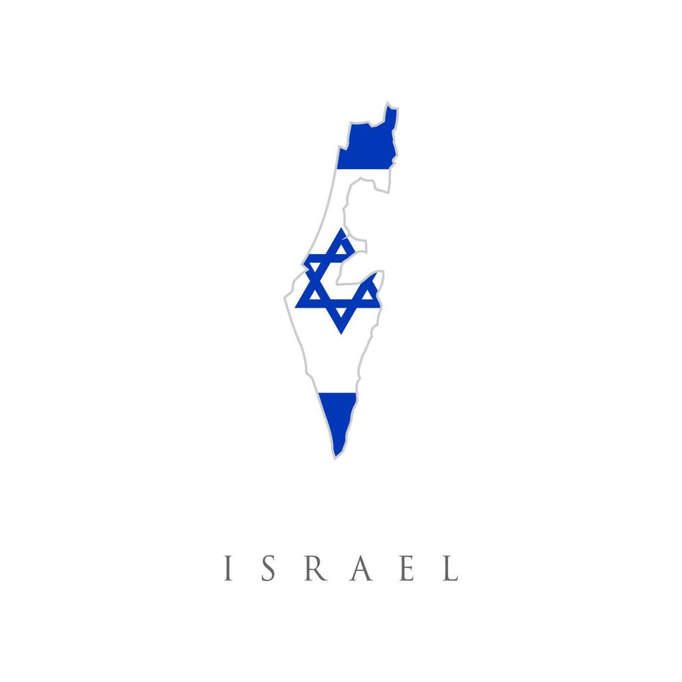 hoog gedetailleerde vector vlag Israël land overzicht grens kaart geïsoleerd op de achtergrond. ontwerp voor de mensheid, vrede, donaties, liefdadigheid en anti-oorlog.