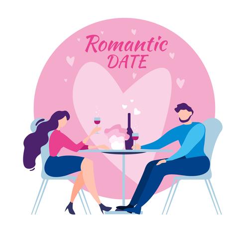 Man Vrouw Cafe Tafel Romantisch Diner Datum vector