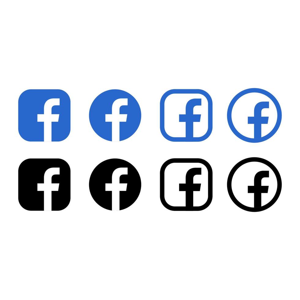 facebook icoon facebook logo, facebook symbool icon set vector