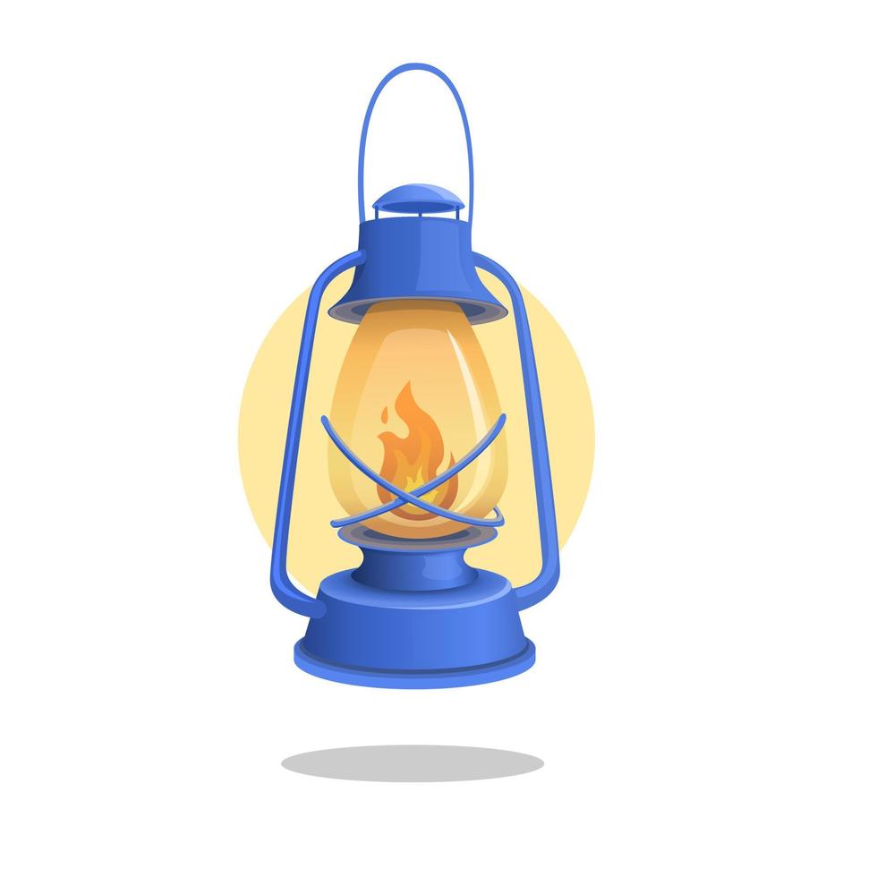 lantaarn vintage voor licht en camping activiteit symbool cartoon illustratie vector