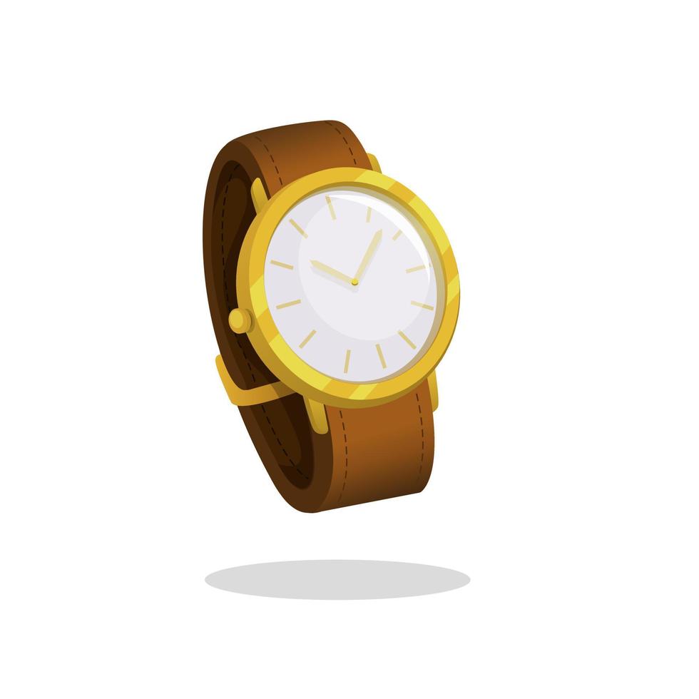 eenvoudig gouden horloge. mode accessoires symbool cartoon illustratie vector