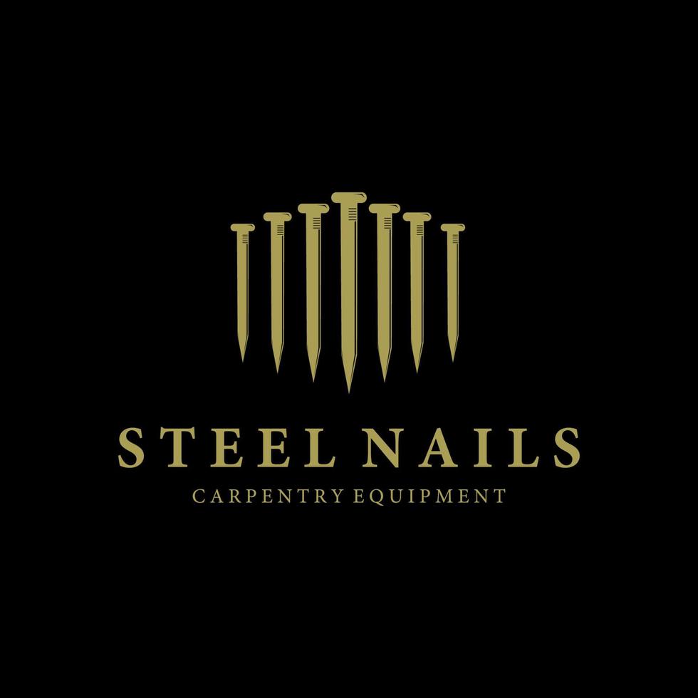 stalen nagels logo vintage vector illustratie sjabloonontwerp. nagels logo voor mijnbouw apparatuur concept illustratie ontwerp