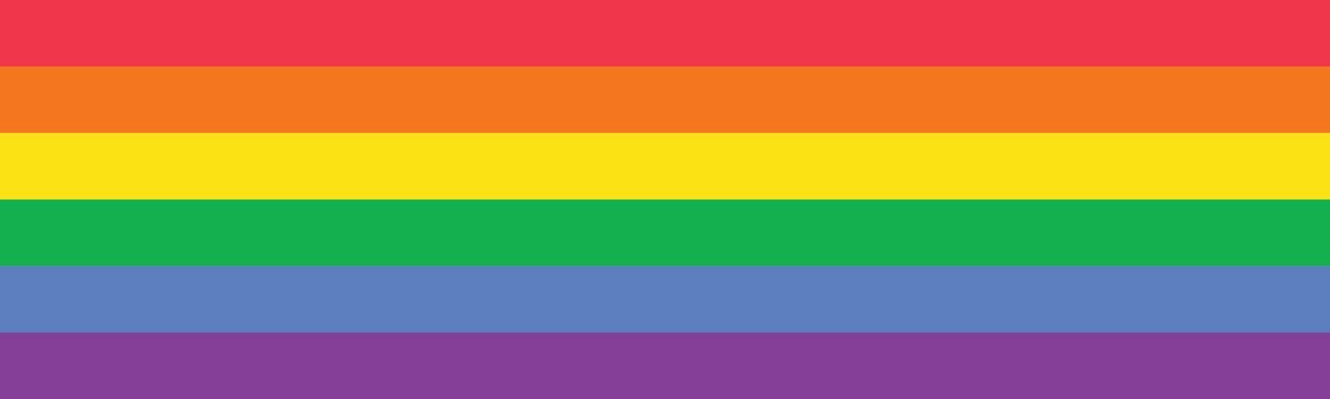 horizontale lange banner gekleurd in regenboog lgbtq gay pride-vlagkleuren. lgbtq gay pride-logo vectorillustratie. achtergrondontwerp voor trotsmaand. vector