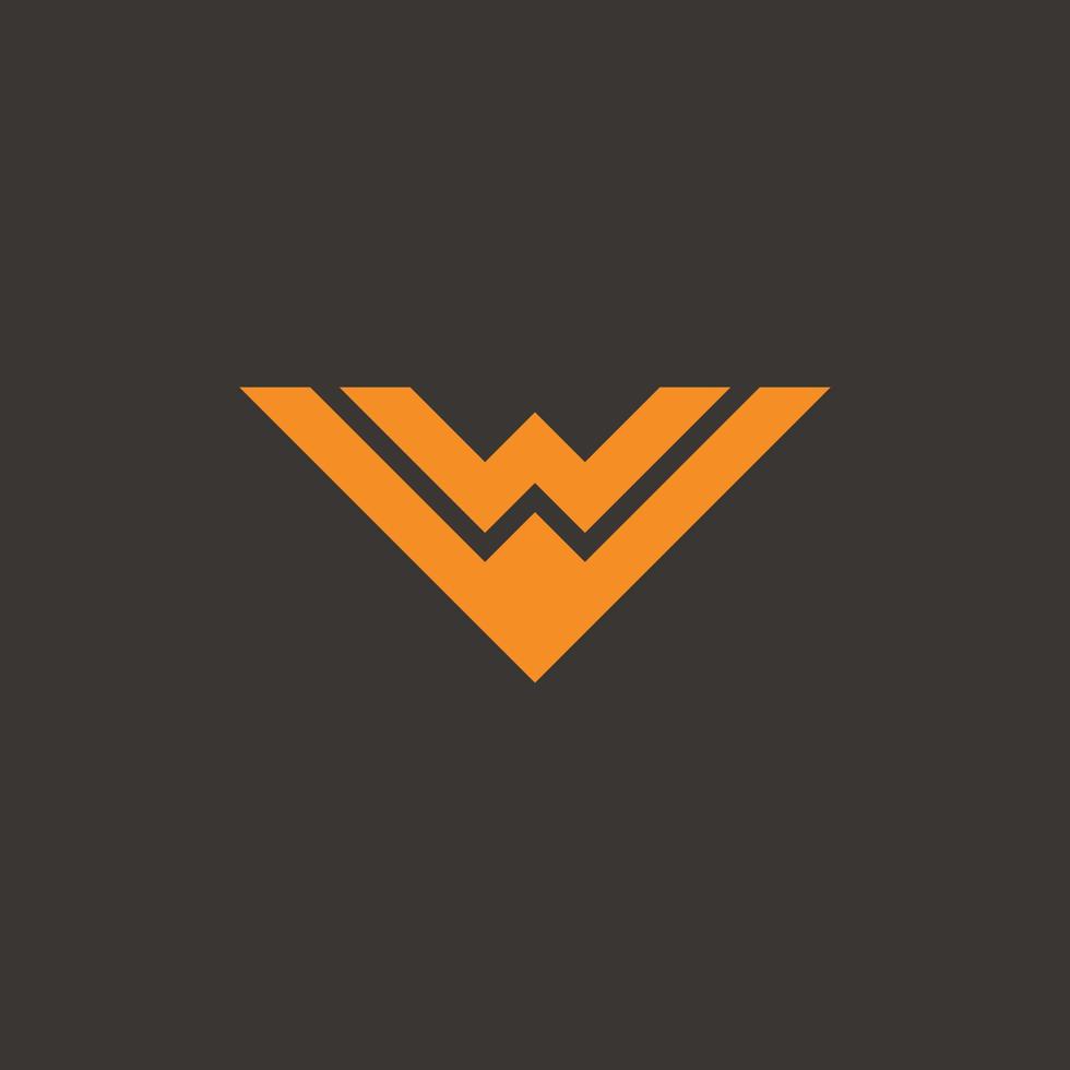 logo letters v en w die zich vormen als een stealth-vliegtuig. vector