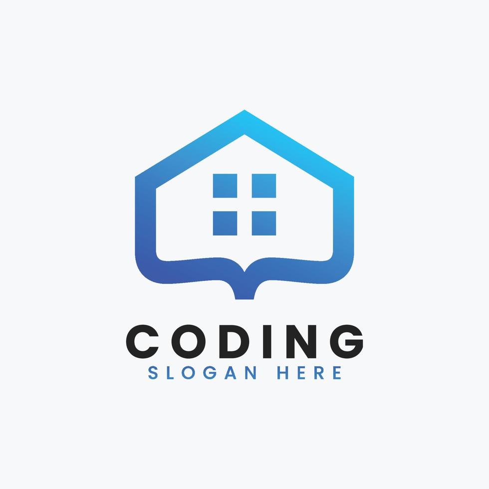 creatieve abstracte moderne programmering codering logo ontwerp, kleurrijke gradiënt codering logo sjabloon vector