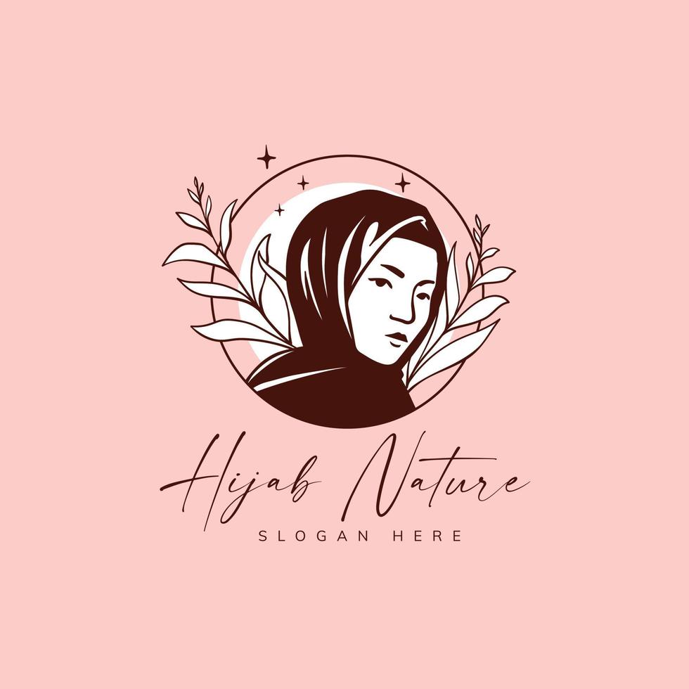 hijab handgetekende logo vector