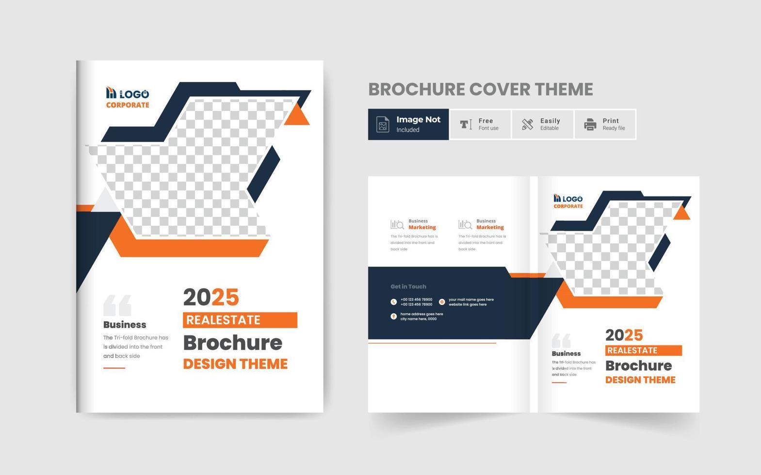 professionele onroerend goed zaken en zakelijke abstracte brochure voorblad moderne lay-out thema vector