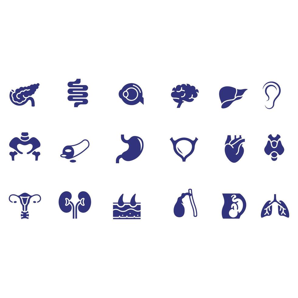 menselijke interne organen iconen vector design