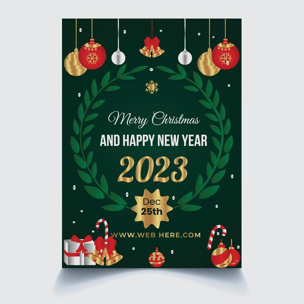 merry christmas achtergrond met realistische decoratie gratis vector