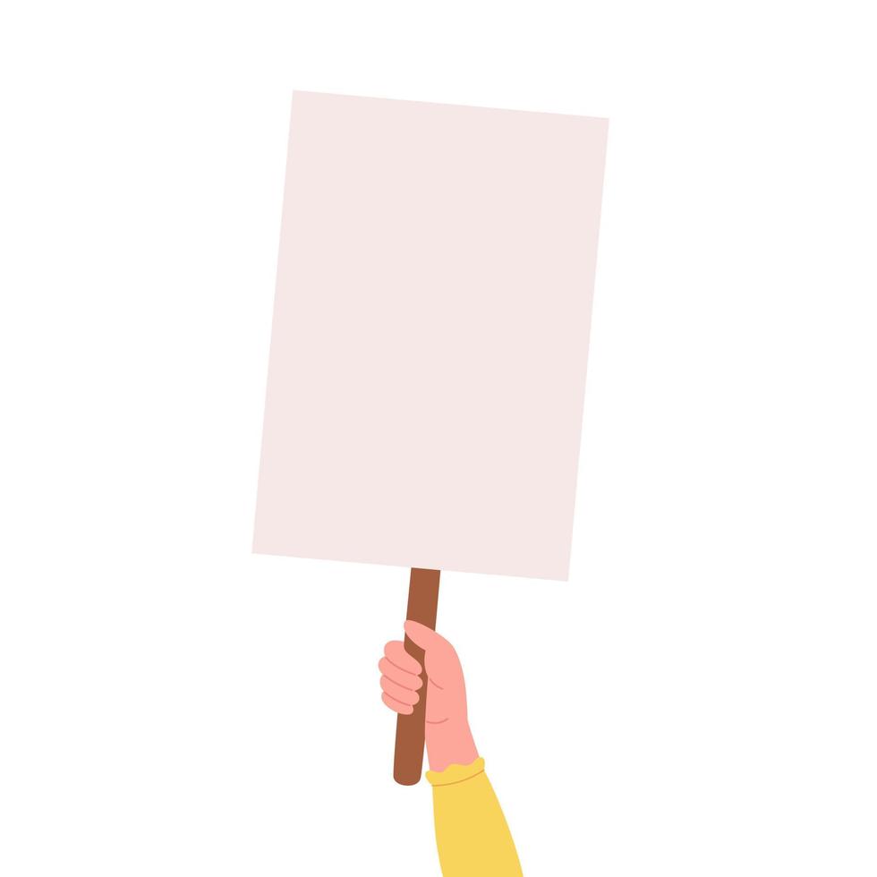 persoon met banner, plakkaat. plakkaat protesteren, demonstreren vector