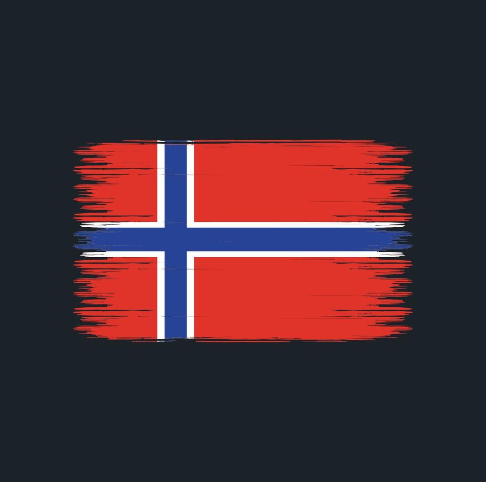 Noorse vlag penseelstreken. nationale vlag vector