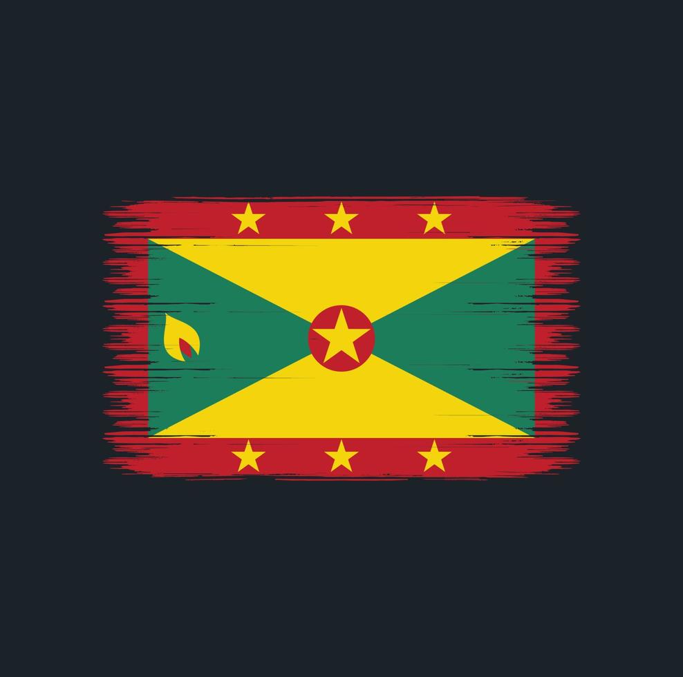 grenada vlag penseelstreken. nationale vlag vector