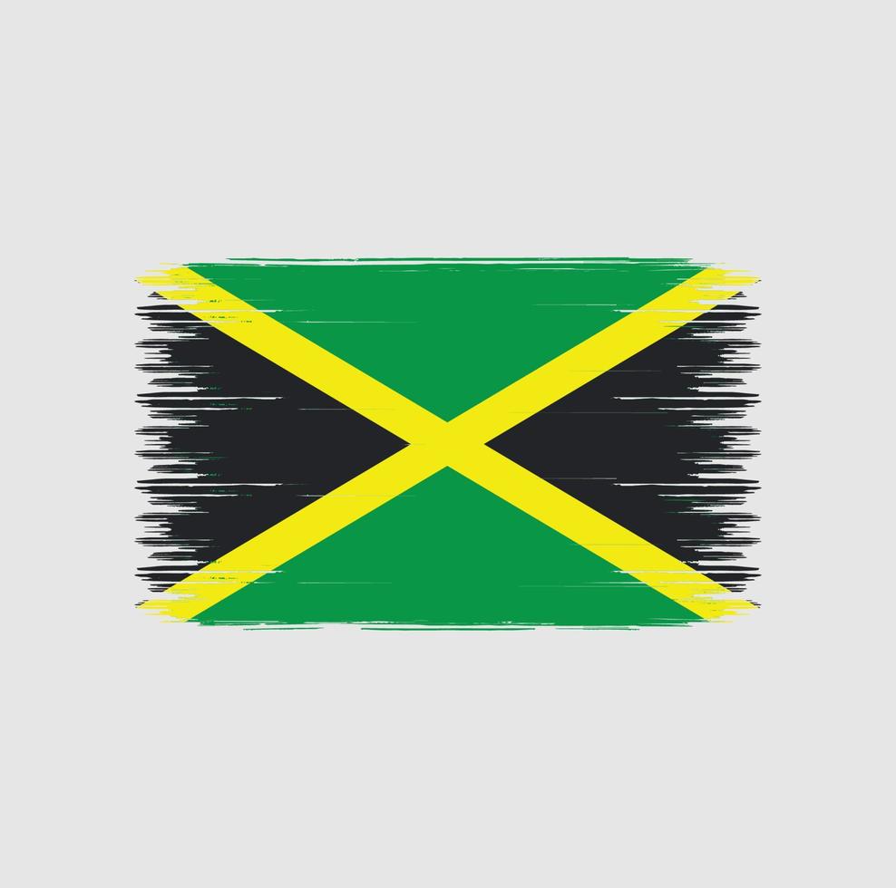 Jamaica vlag penseelstreken. nationale vlag vector