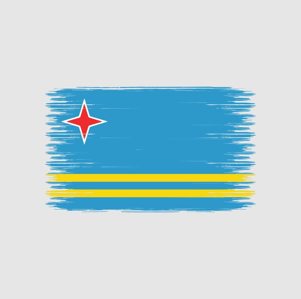 aruba vlag penseelstreken. nationale vlag vector