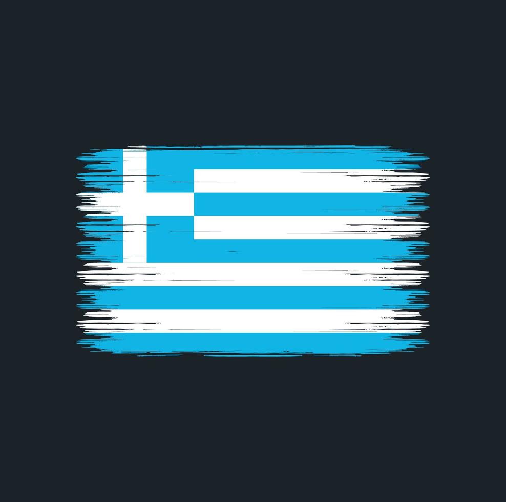 Griekse vlag penseelstreken. nationale vlag vector