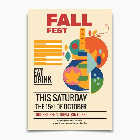 Herfstfestival flyer vector