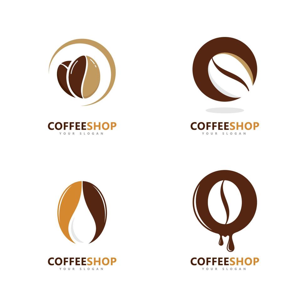 coffeeshop minimalistisch vector logo. koffiebonen logo sjabloon